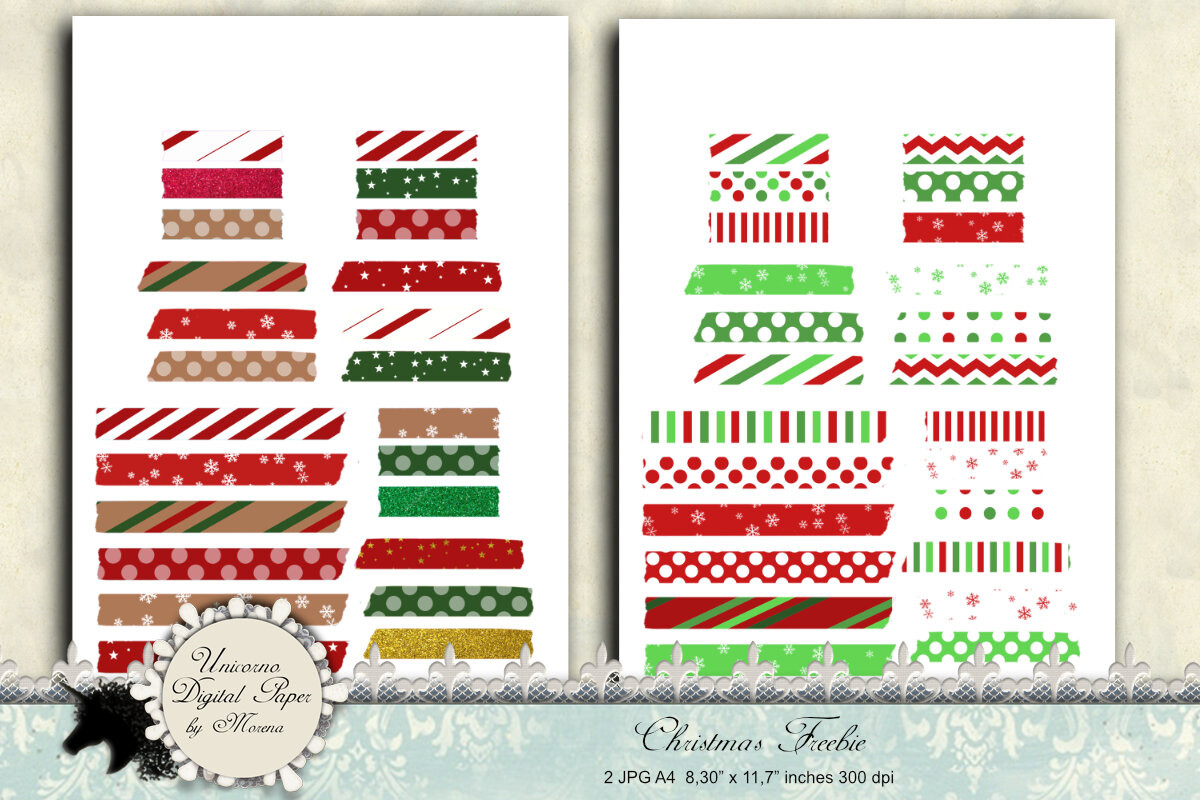 christmas washi tape: Victorian Christmas Printable Tape Sheets original product preview