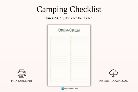 Camping trip planner - Camping Checklist PDF Family Travel List