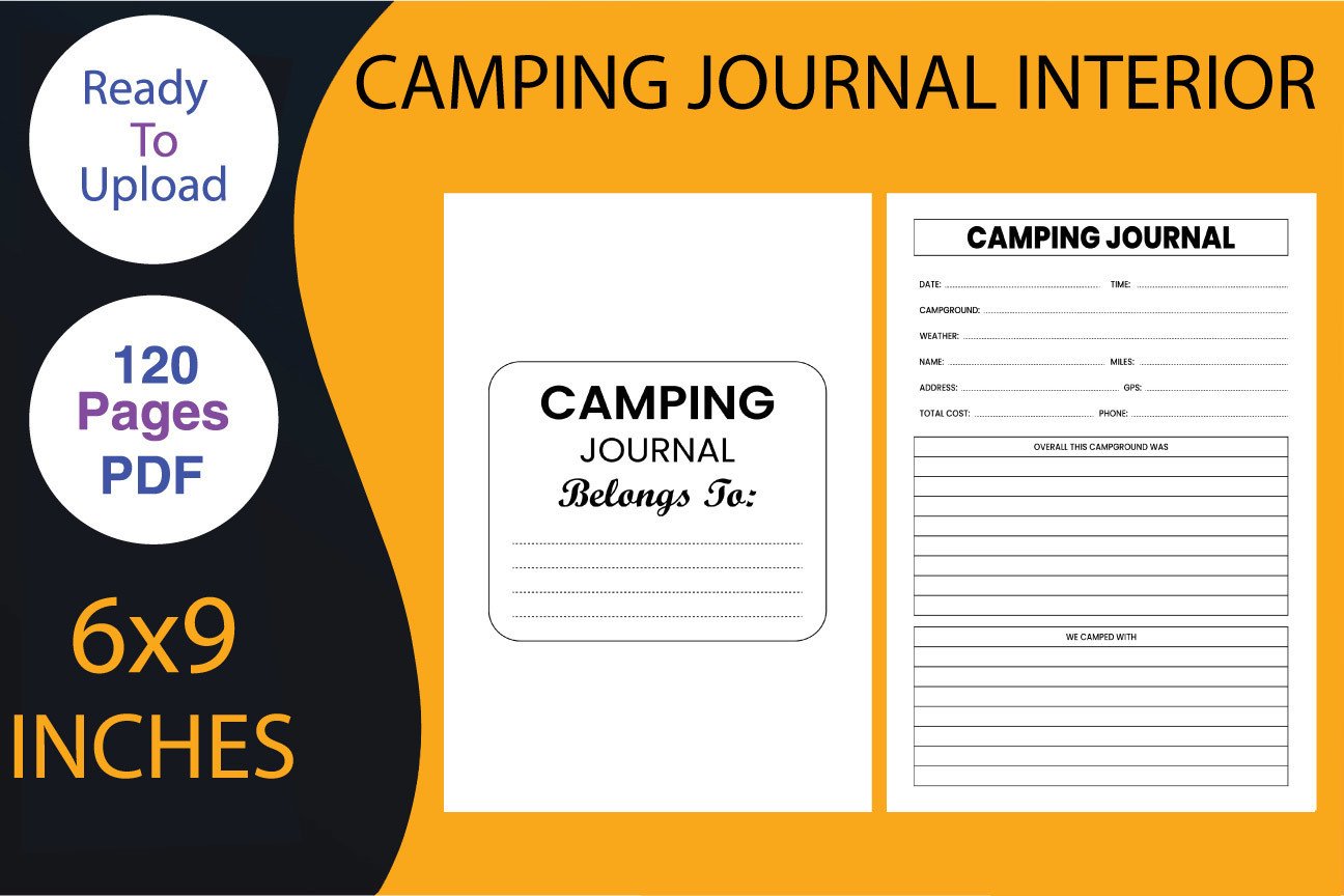 camping journal: No-Bleed Camping Journal with EPS Files original product preview