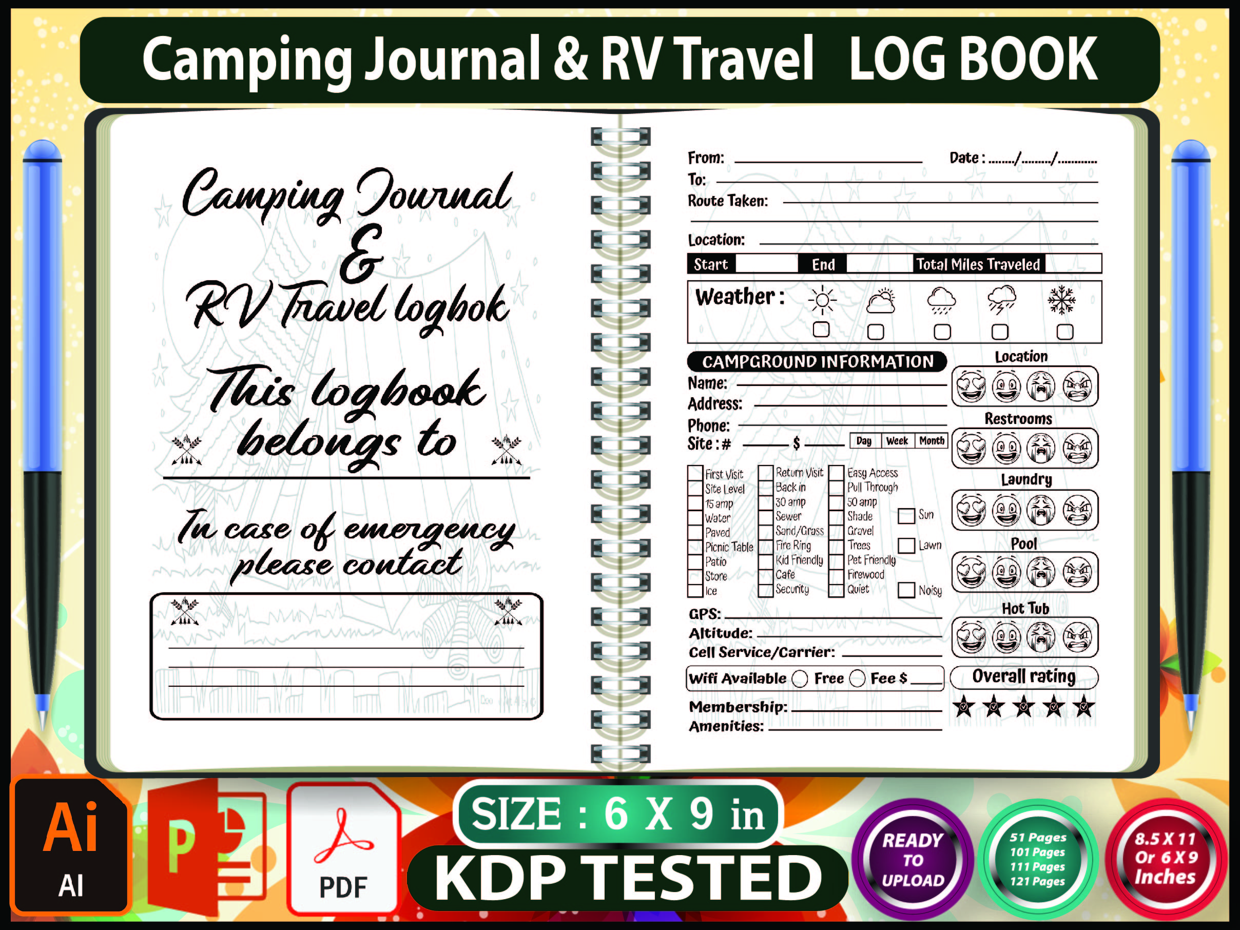 camping journal: Small RV Travel and Camping Log original product preview