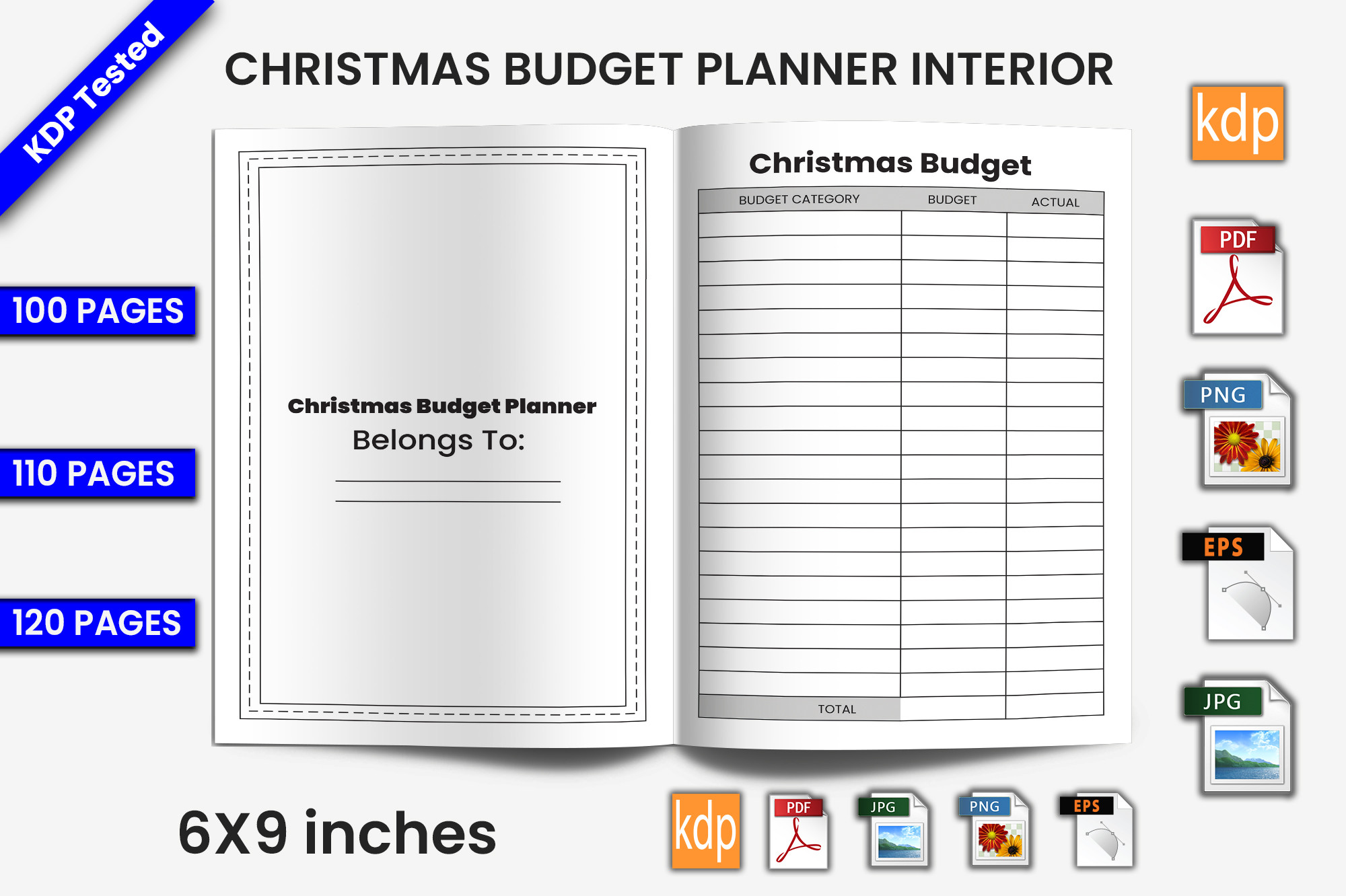 Christmas Budget Planner Log Book printable planner preview