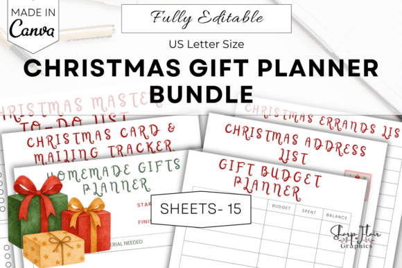 Christmas Gift Planner Bundle Canva