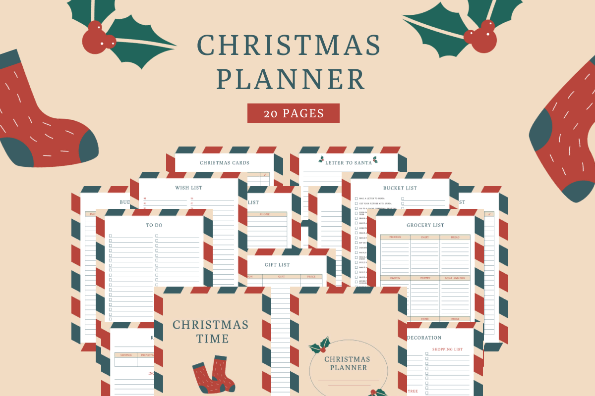 20-Page Printable Christmas Menu Binder preview