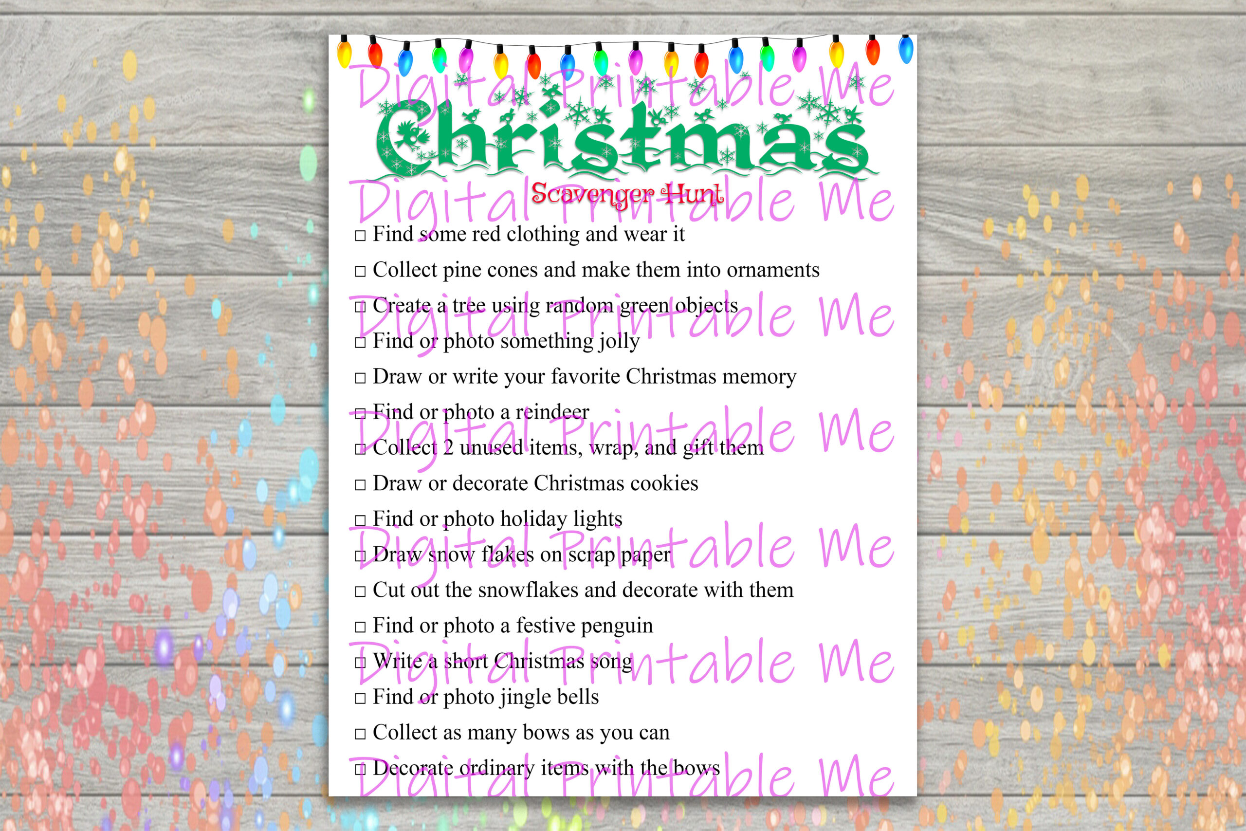 christmas scavenger hunt: Letter-Size Christmas Party Hunt original product preview