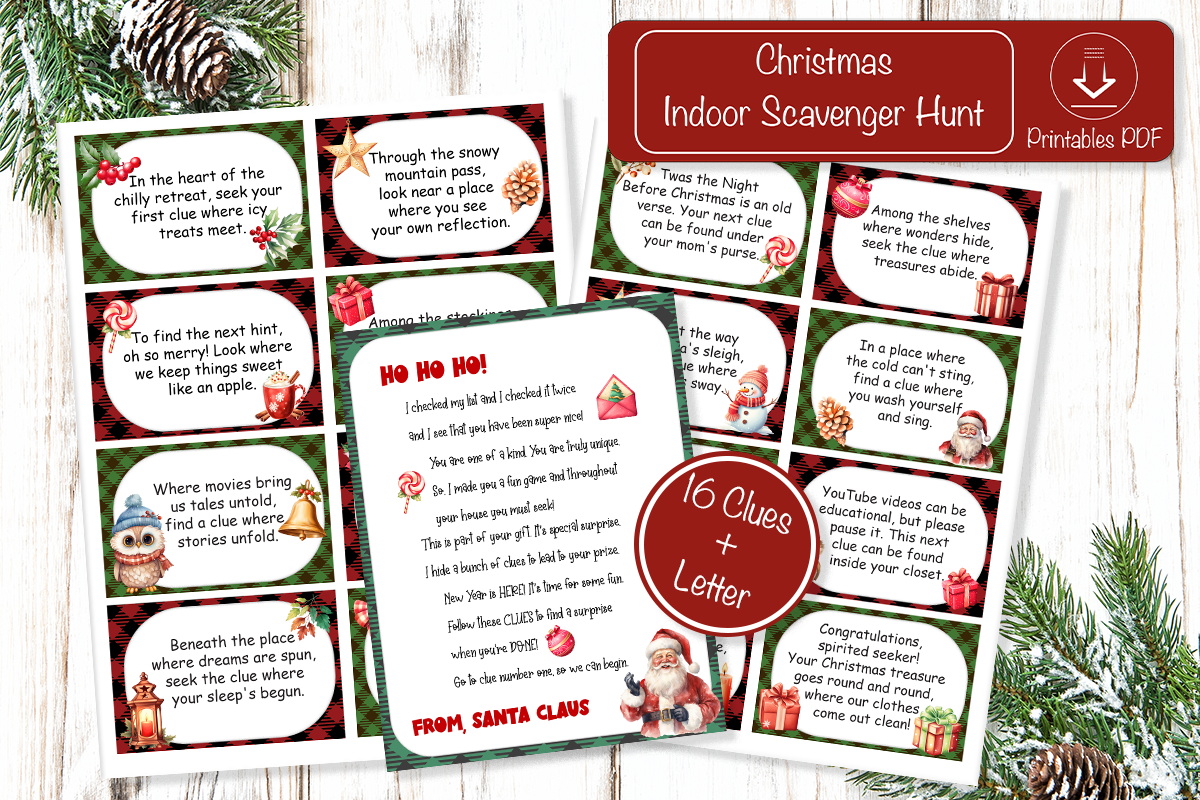christmas scavenger hunt: Christmas Riddle Cards with Blank Cards original product preview