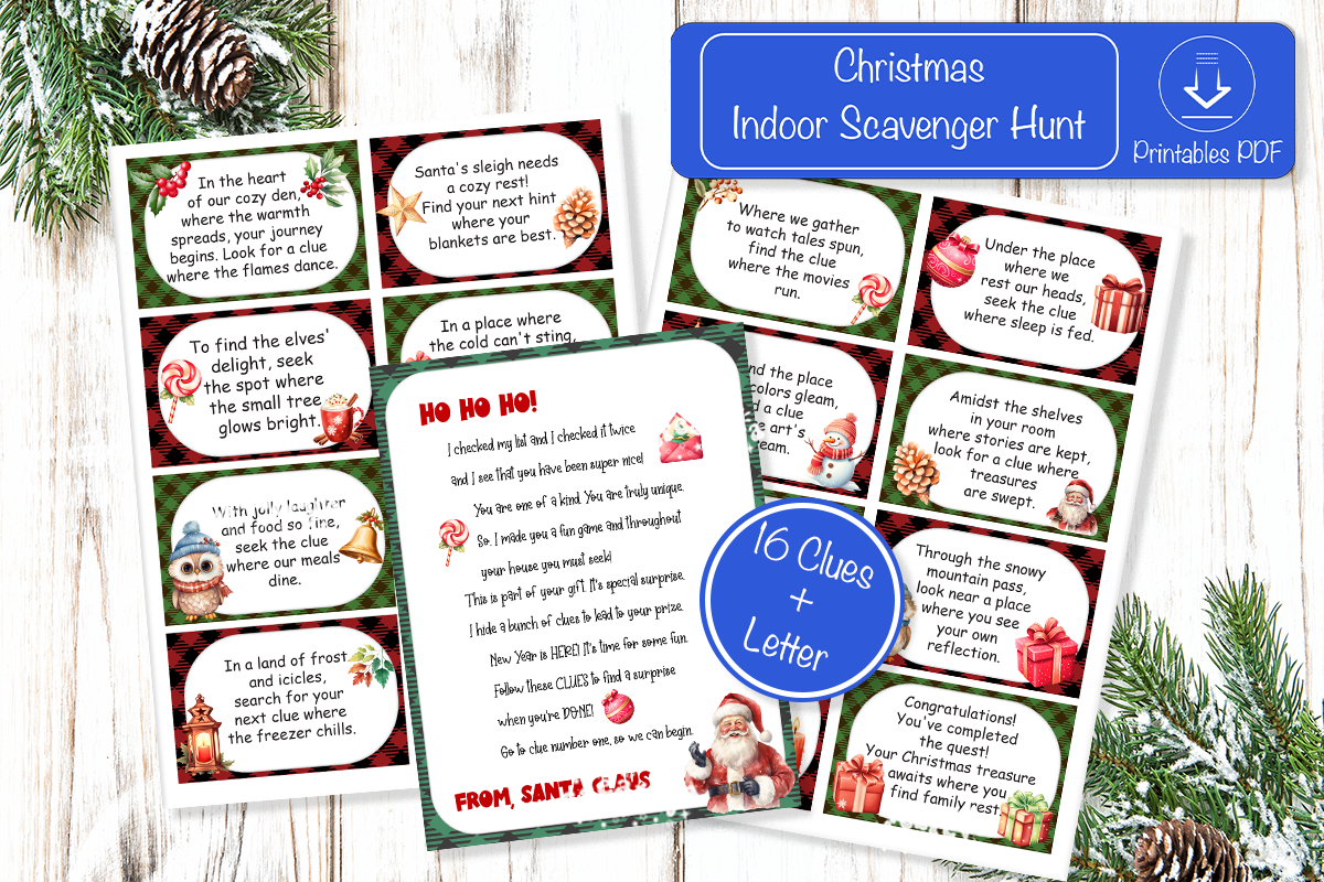 christmas scavenger hunt: Alternative Christmas Riddle Card Design original product preview