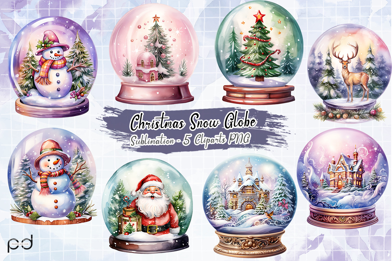 christmas snow globe stickers: Christmas Snow Globe Sublimation Graphics original product preview