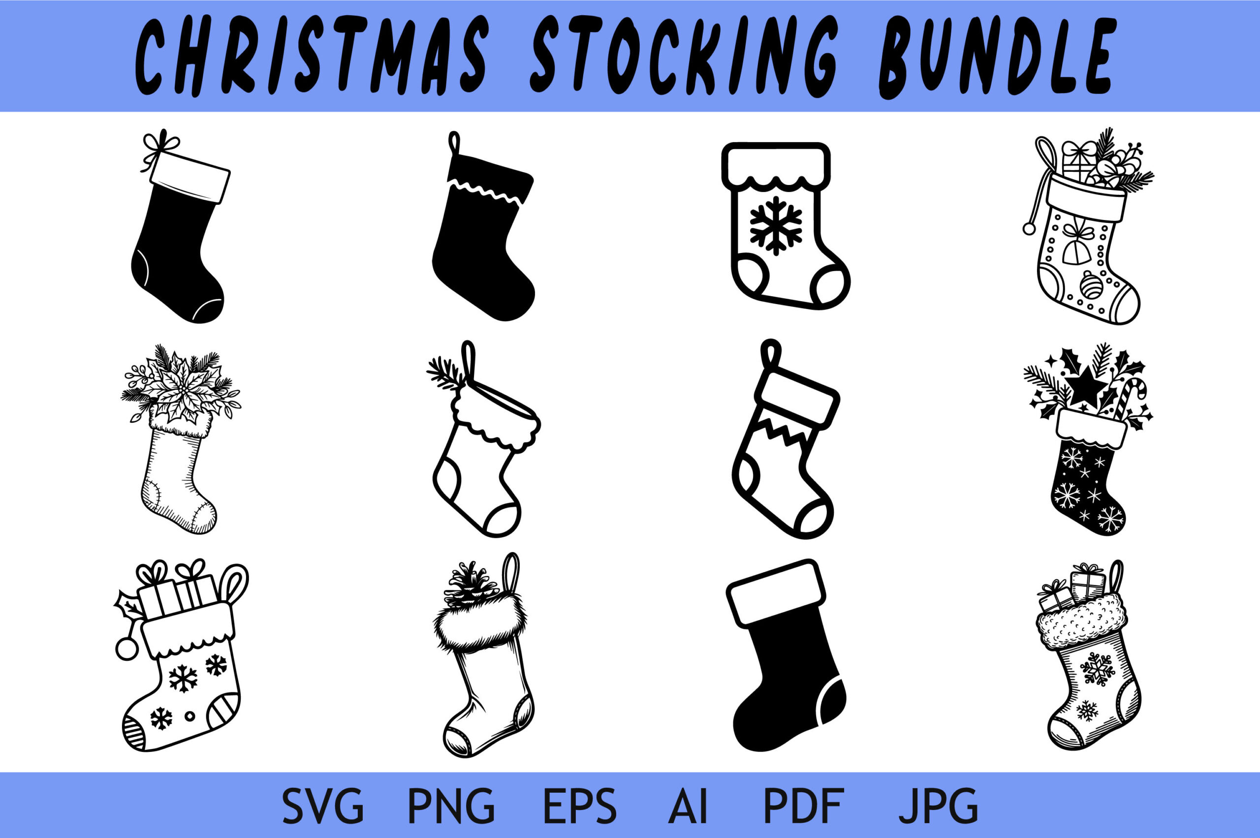 christmas stocking stickers: Stocking Silhouette Resource original product preview