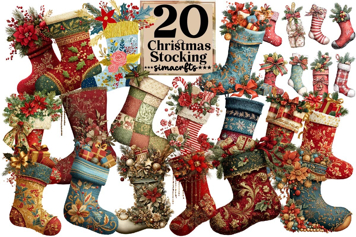 christmas stocking stickers: 4000-Pixel Stocking Artwork original product preview