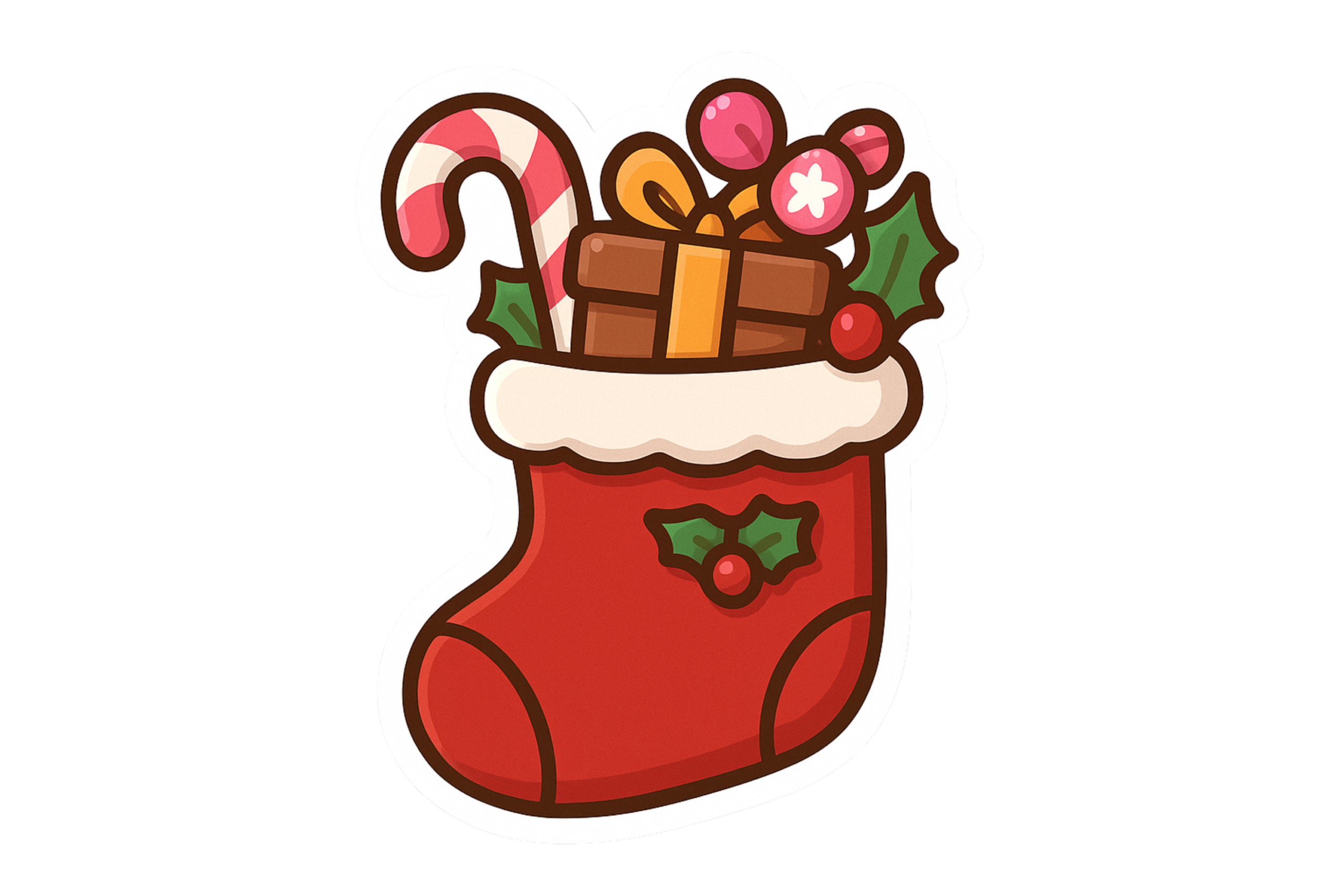 christmas stocking stickers: Kawaii Stocking Filled with Gifts original product preview