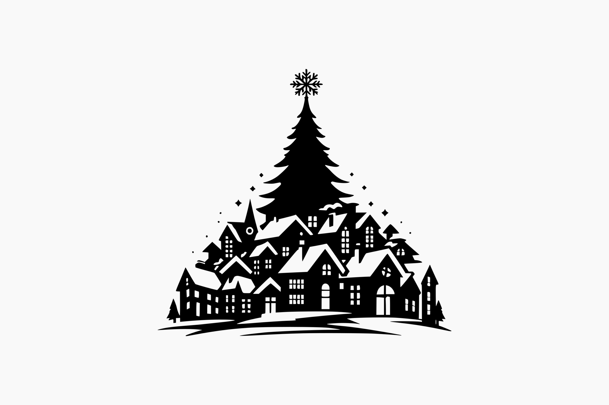 christmas village stickers: Christmas Village Cut-File Design original product preview
