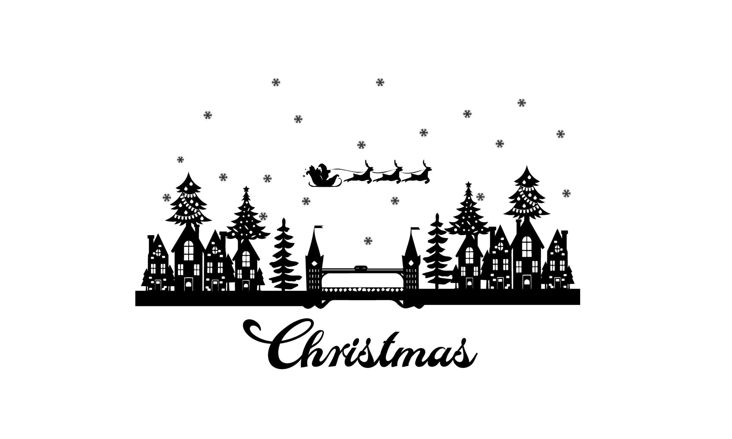 christmas village stickers: Village Artwork with Editable Vector Files original product preview