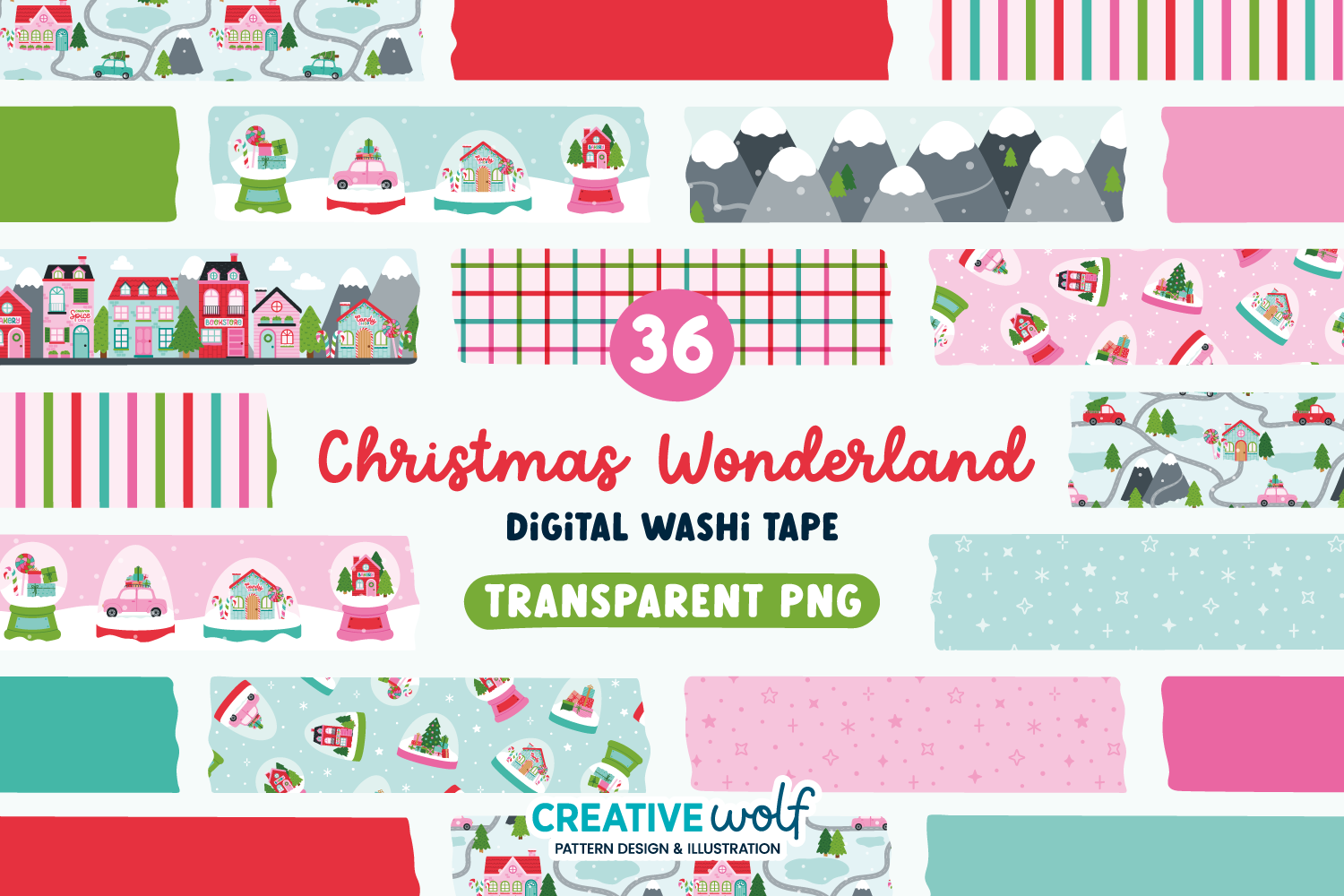 christmas washi tape: Christmas Village and Snow Globe Washi original product preview