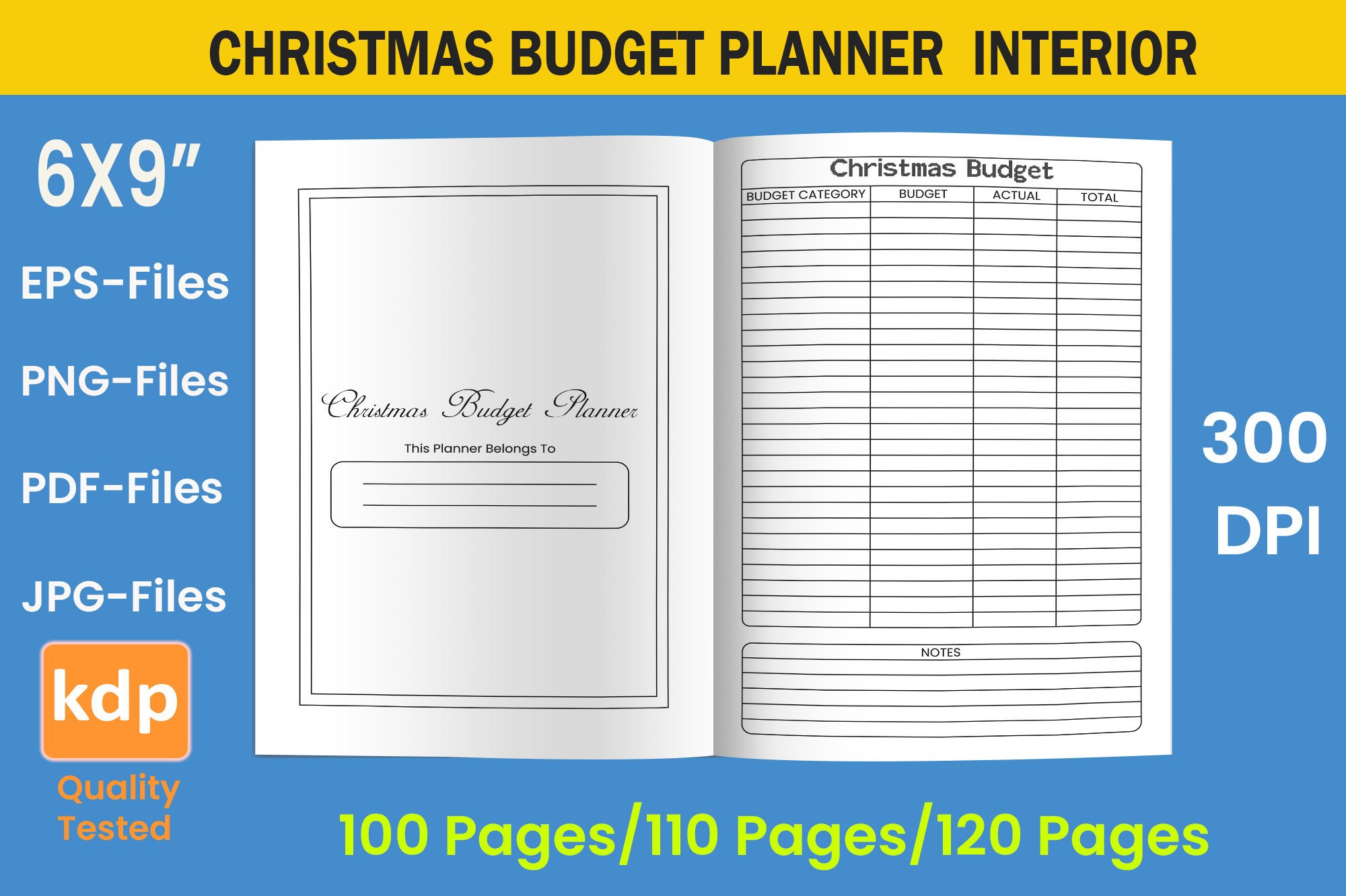 Christmas Budget Planner KDP Interior printable planner preview