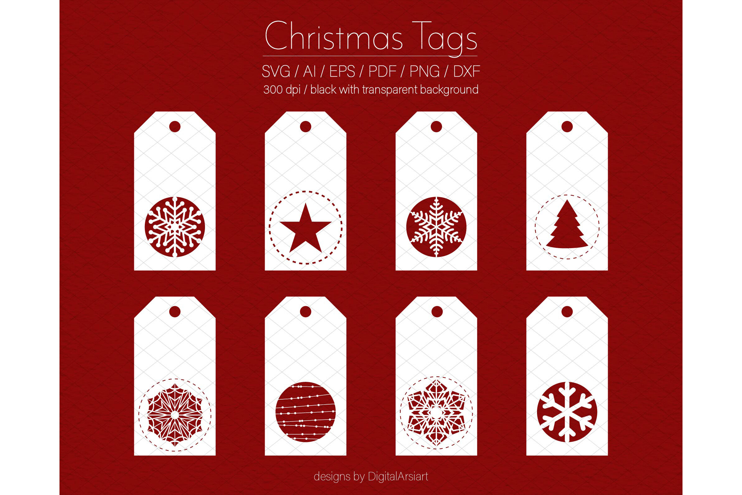christmas gift labels: Eight Black Gift Tags with Vector Formats original product preview