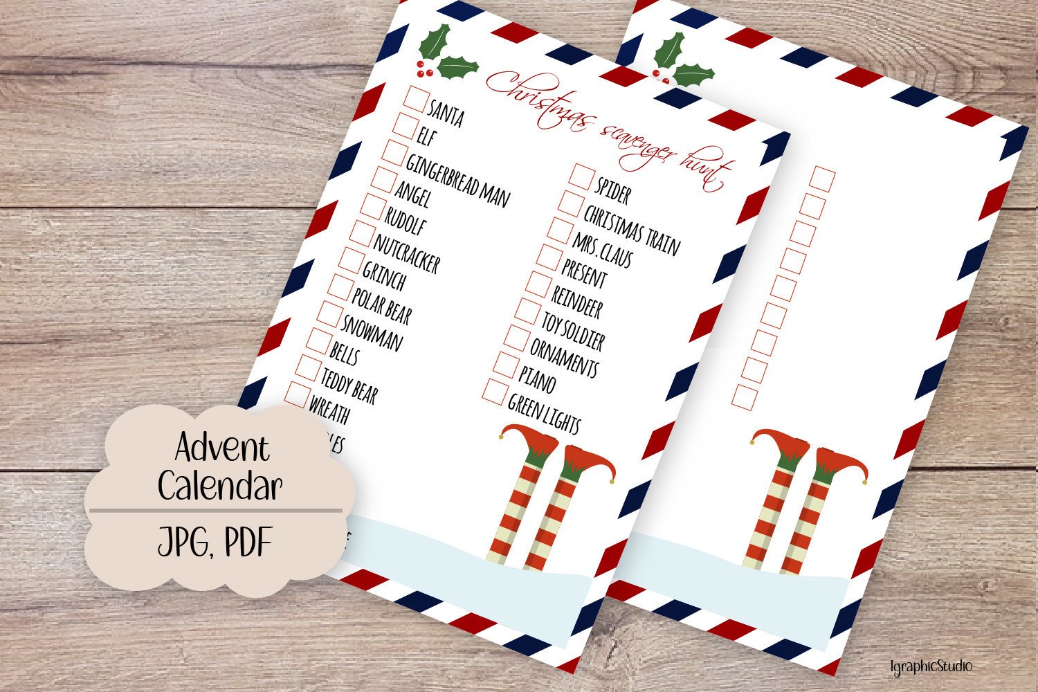 christmas scavenger hunt: A4 Christmas Hunt with a Blank Version original product preview