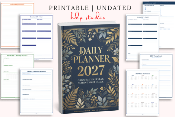 2027 daily personal planner for priorities schedule and habits