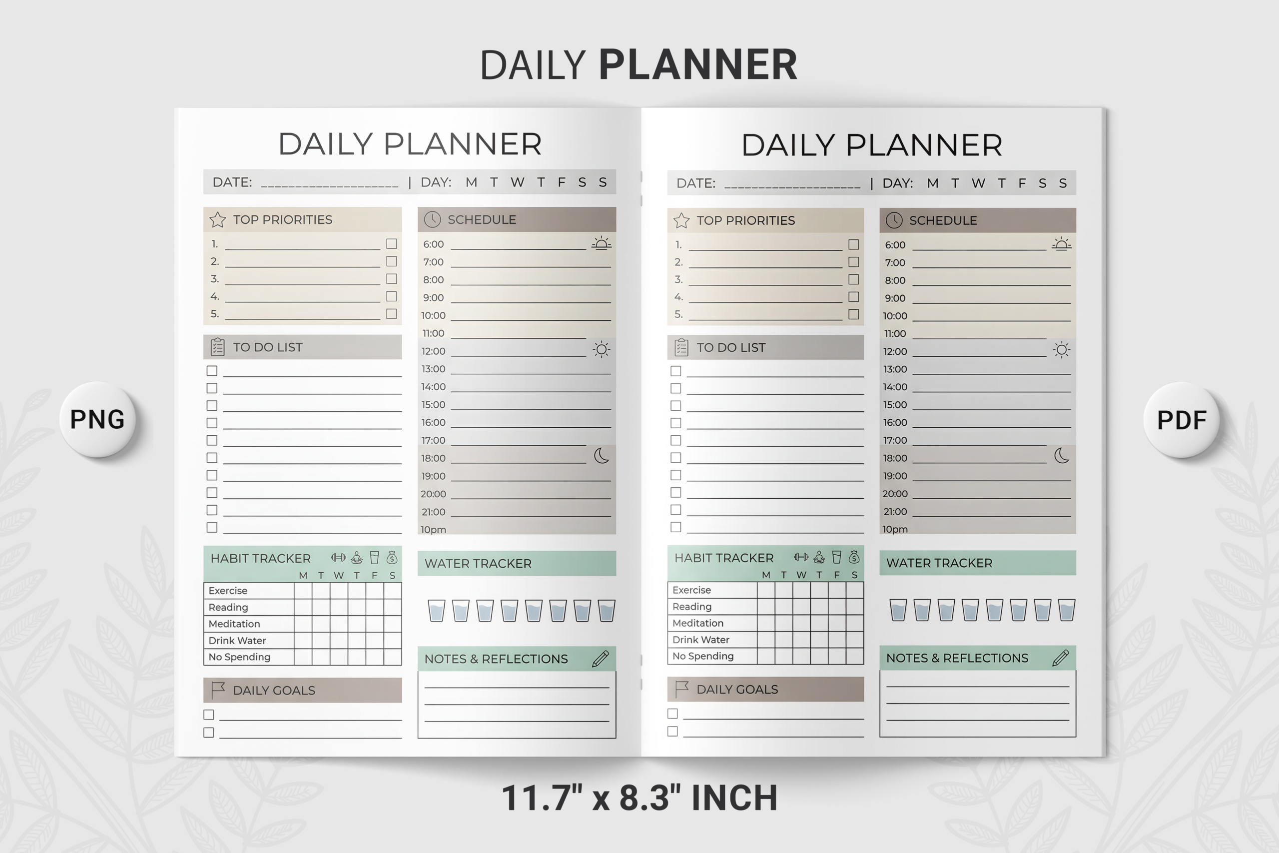 Personal productivity planner - Daily Schedule and Habit Tracker Planner