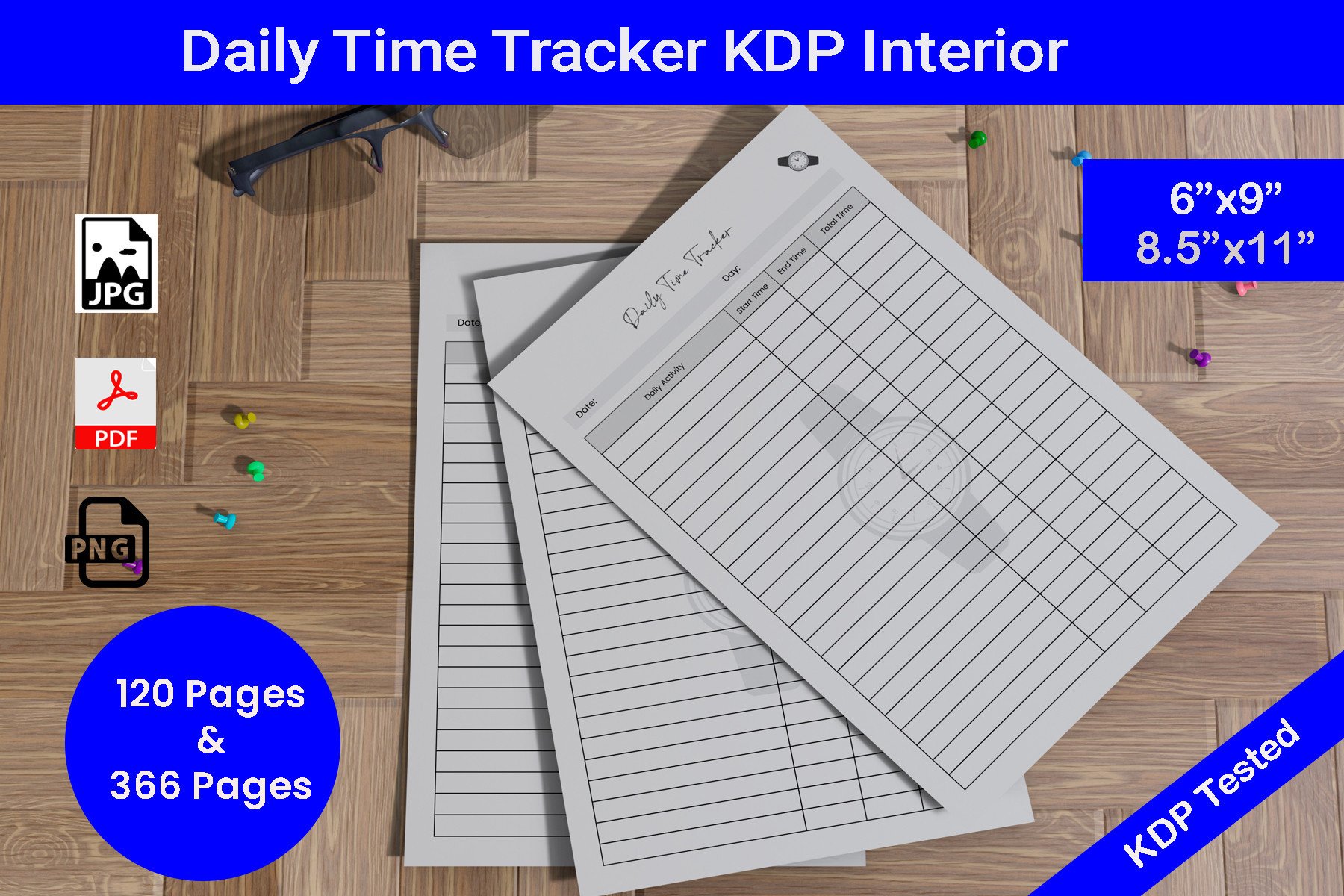 time tracker: Long Daily Activity Interior in Two Trim Sizes original product preview