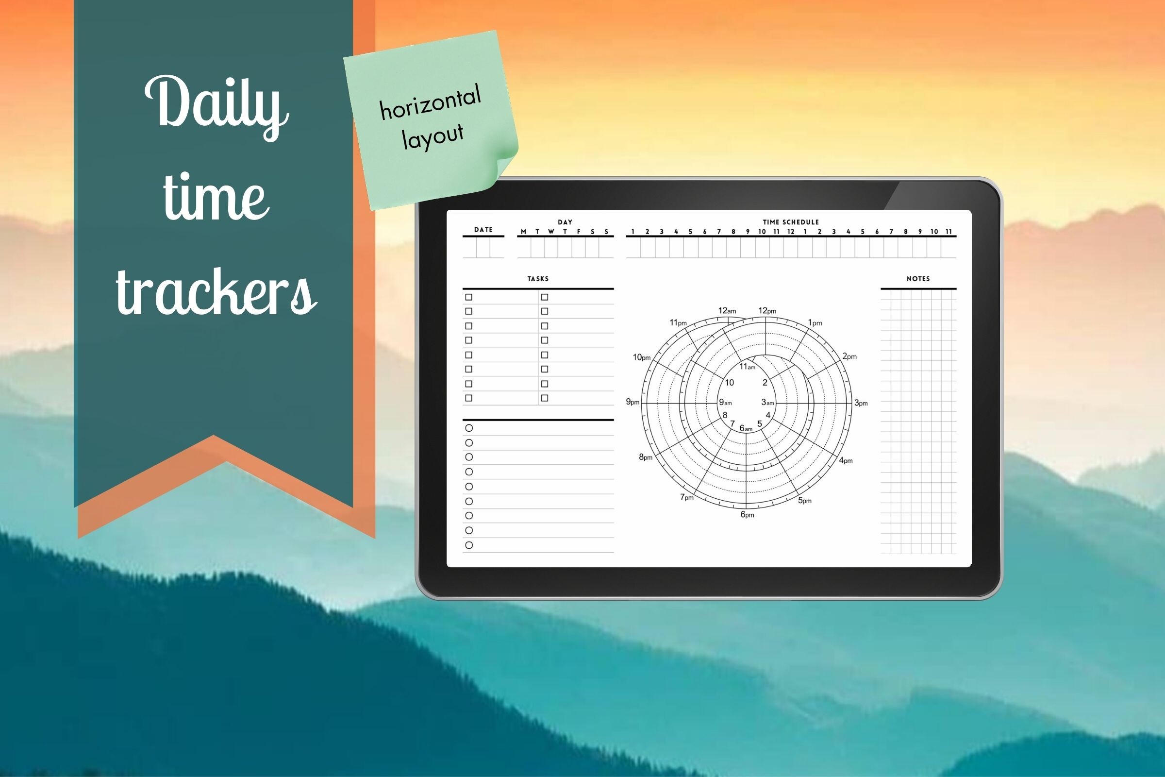 time tracker: Daily Time Audit in Portrait and Landscape original product preview