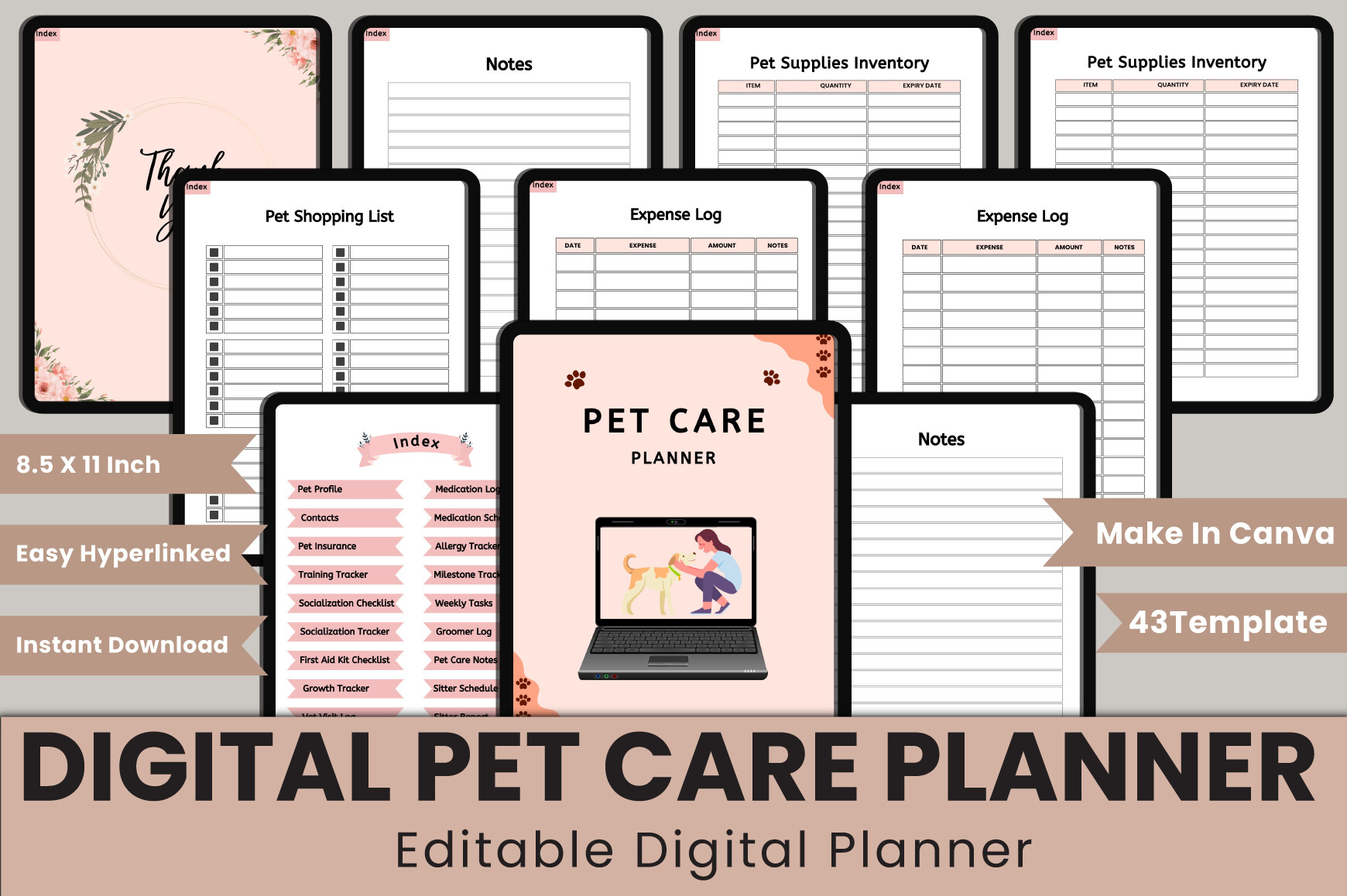 Pet Planner — Digital Pet Care Planner Canva Interior product preview
