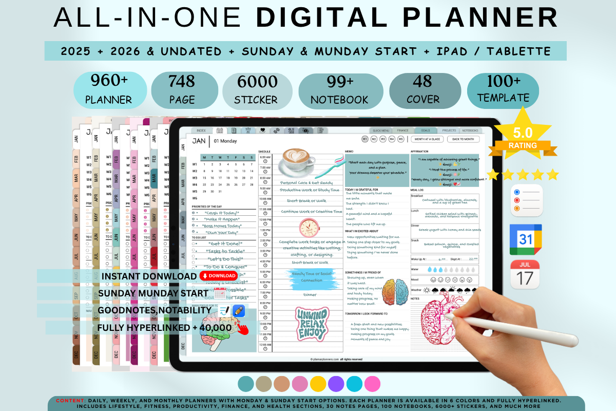 2027 Digital Planner — Digital Planner 2025, 2026, 2027 & Undated product preview