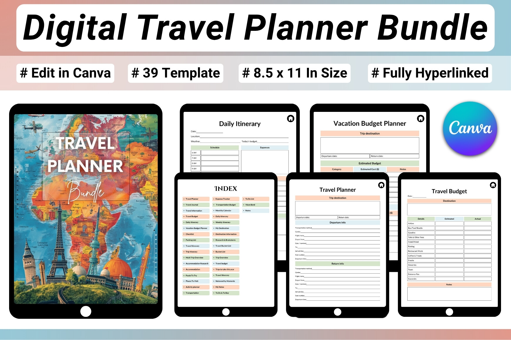 Digital Travel Planner Bundle
