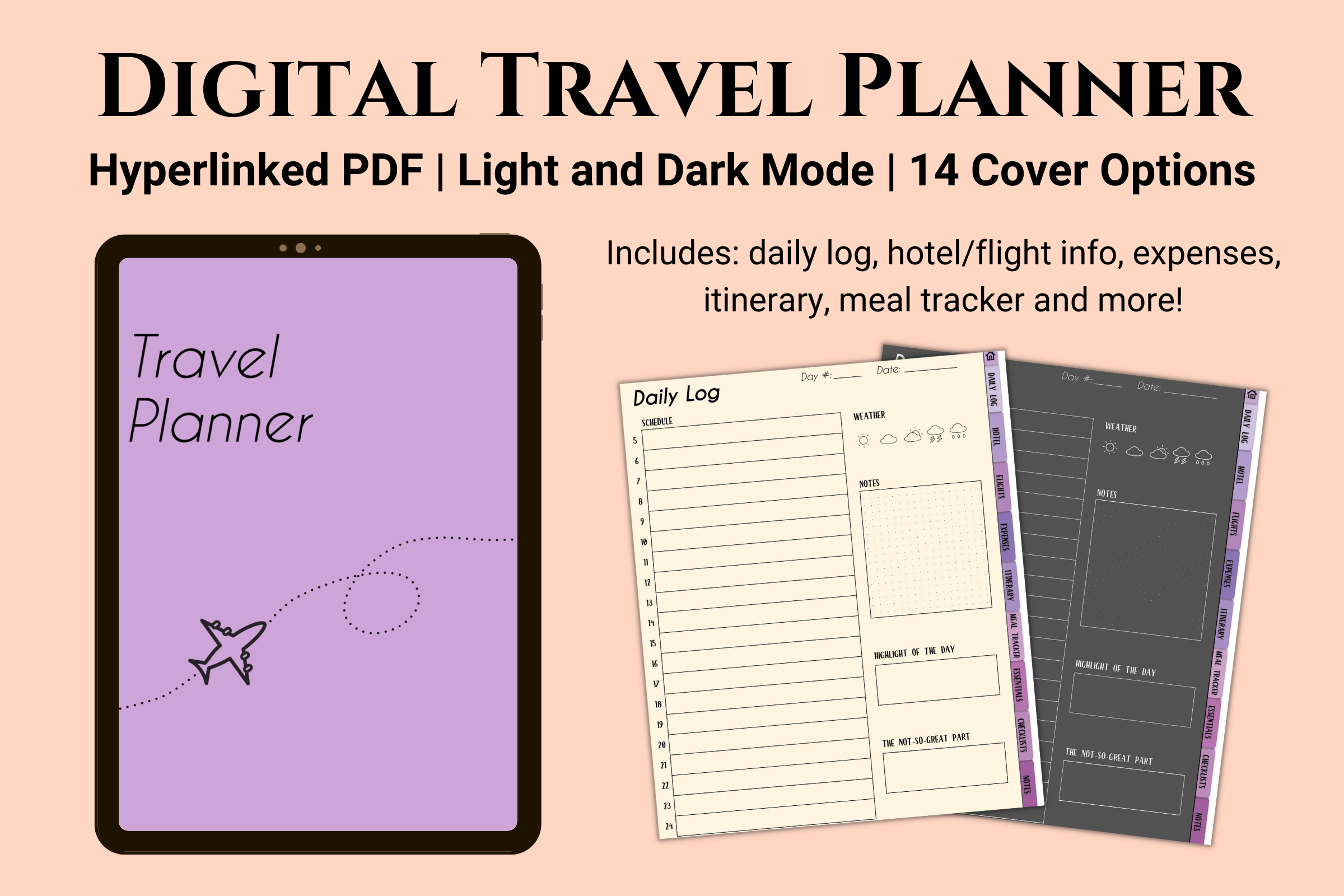 Digital Travel Planner Purple