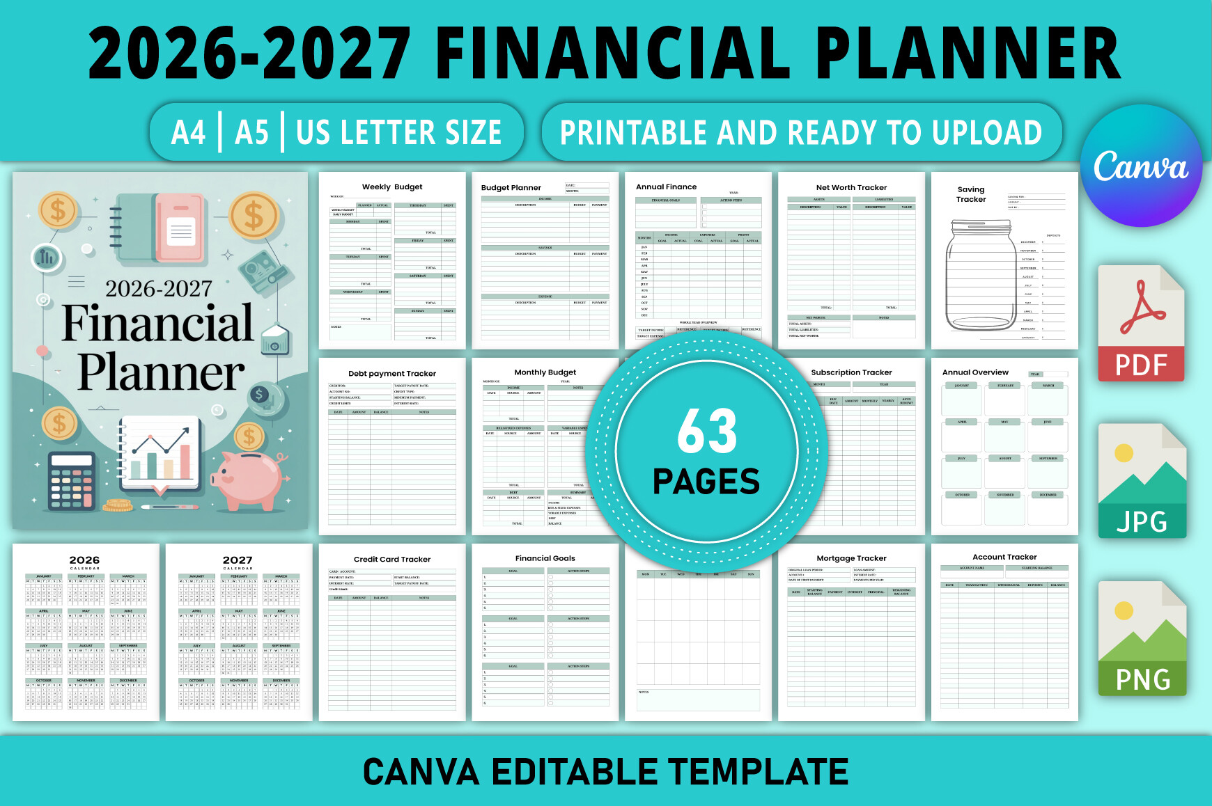 Personal Finance Planner — Editable 2026–2027 Financial Planner product preview