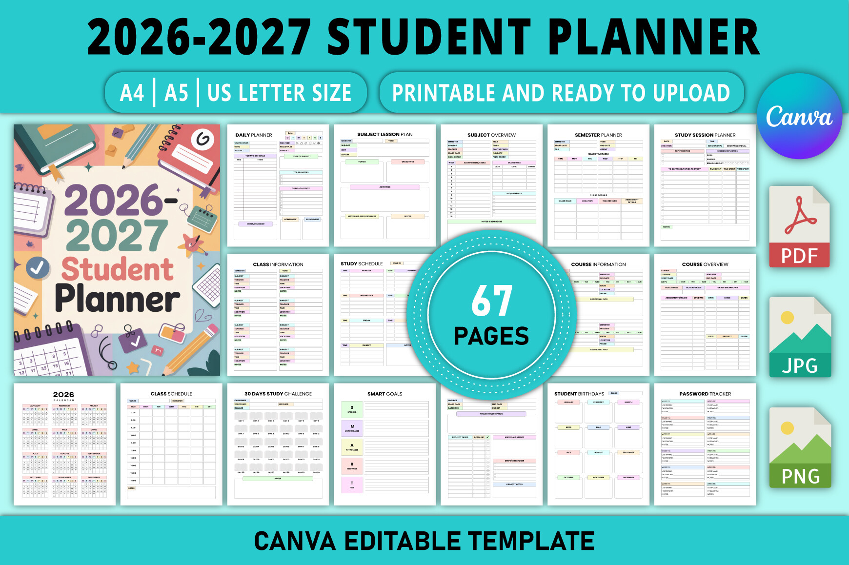 8 Practical Academic Planner Templates for a More Organized Semester planner preview