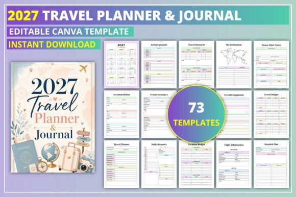 2027 travel planner with vacation budget and expense tracker