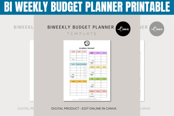 Editable biweekly budget planner printable