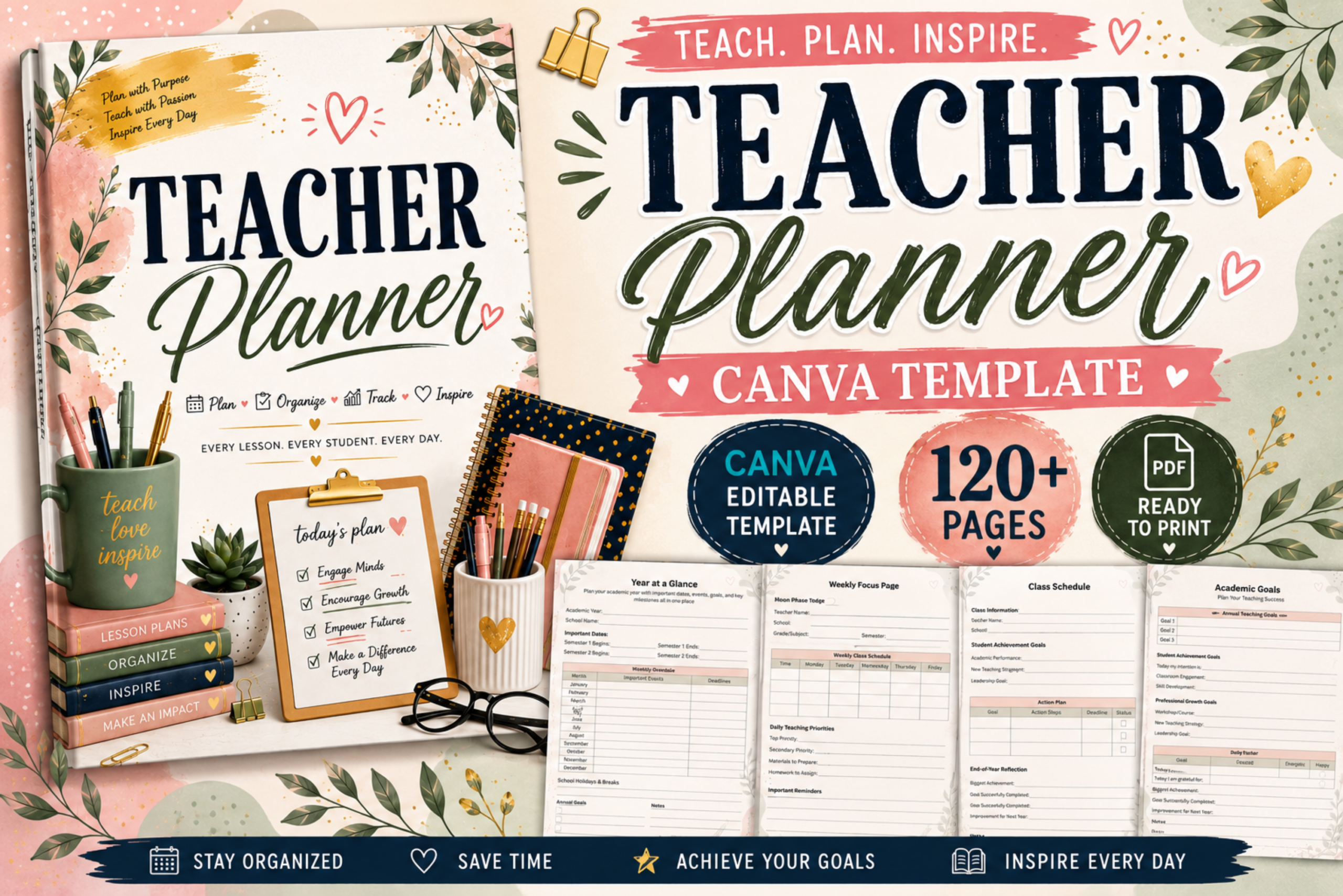 Editable Canva Teacher Planner
