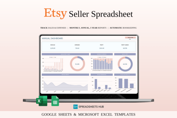 Small business planner - Etsy Seller Bookkeeping Spreadsheet