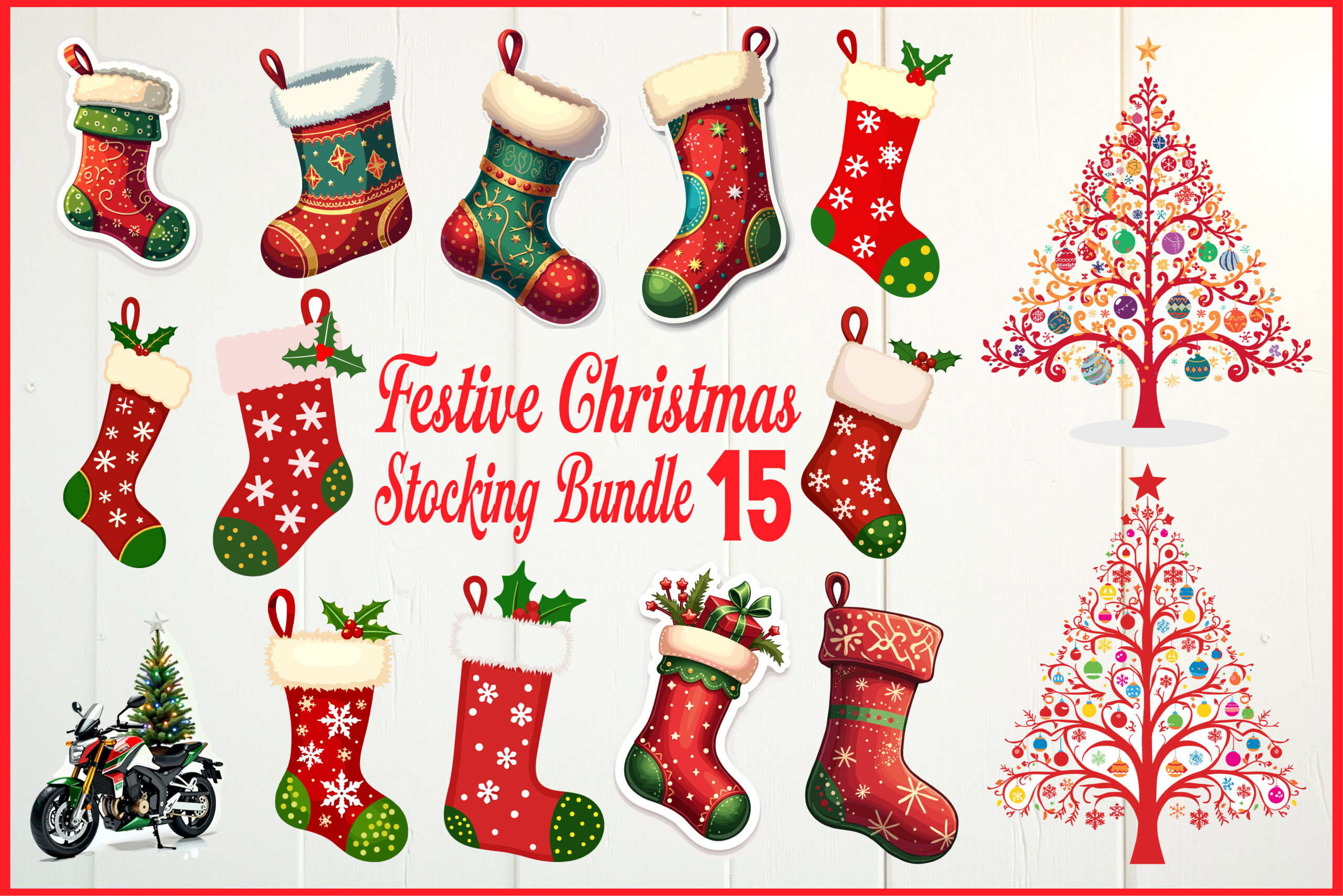 christmas stocking stickers: Multi-Format Festive Stocking Bundle original product preview