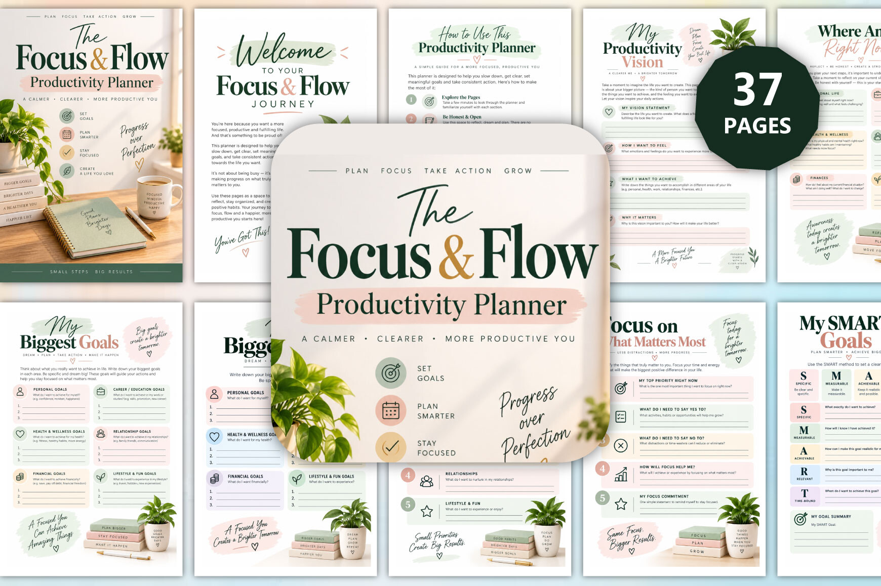 Personal productivity planner - Focus & Flow Productivity Planner