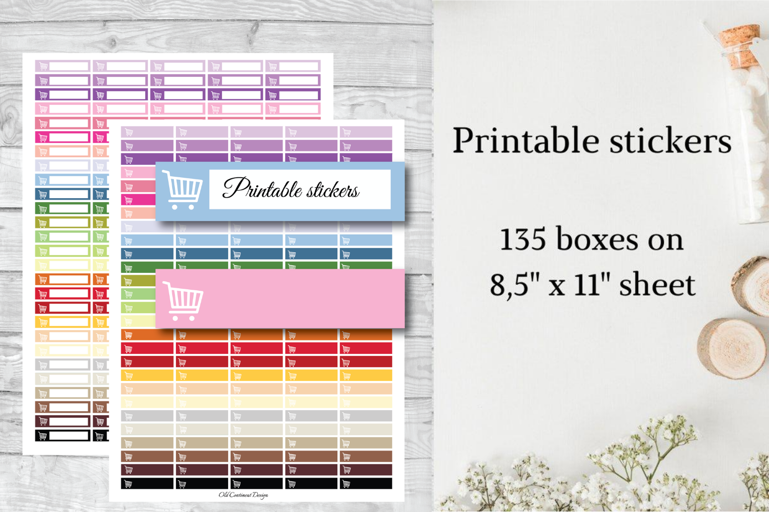 shopping planner stickers: Grocery Labels in Two Printable Versions original product preview