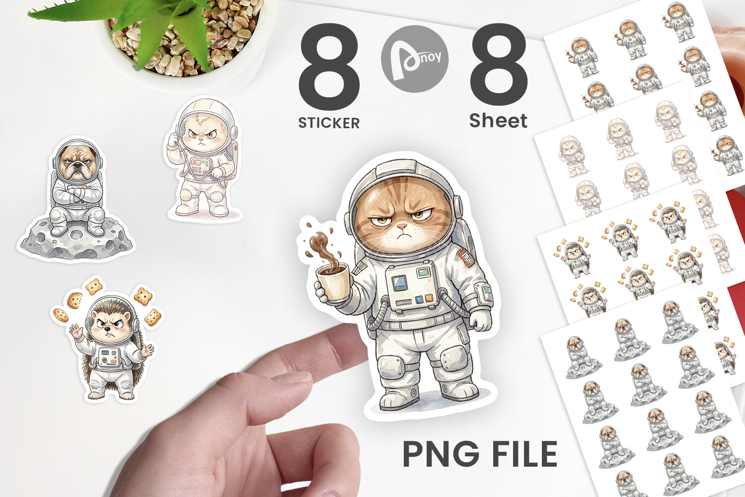 pet planner stickers: Astronaut Pets with Printable Sheets original product preview