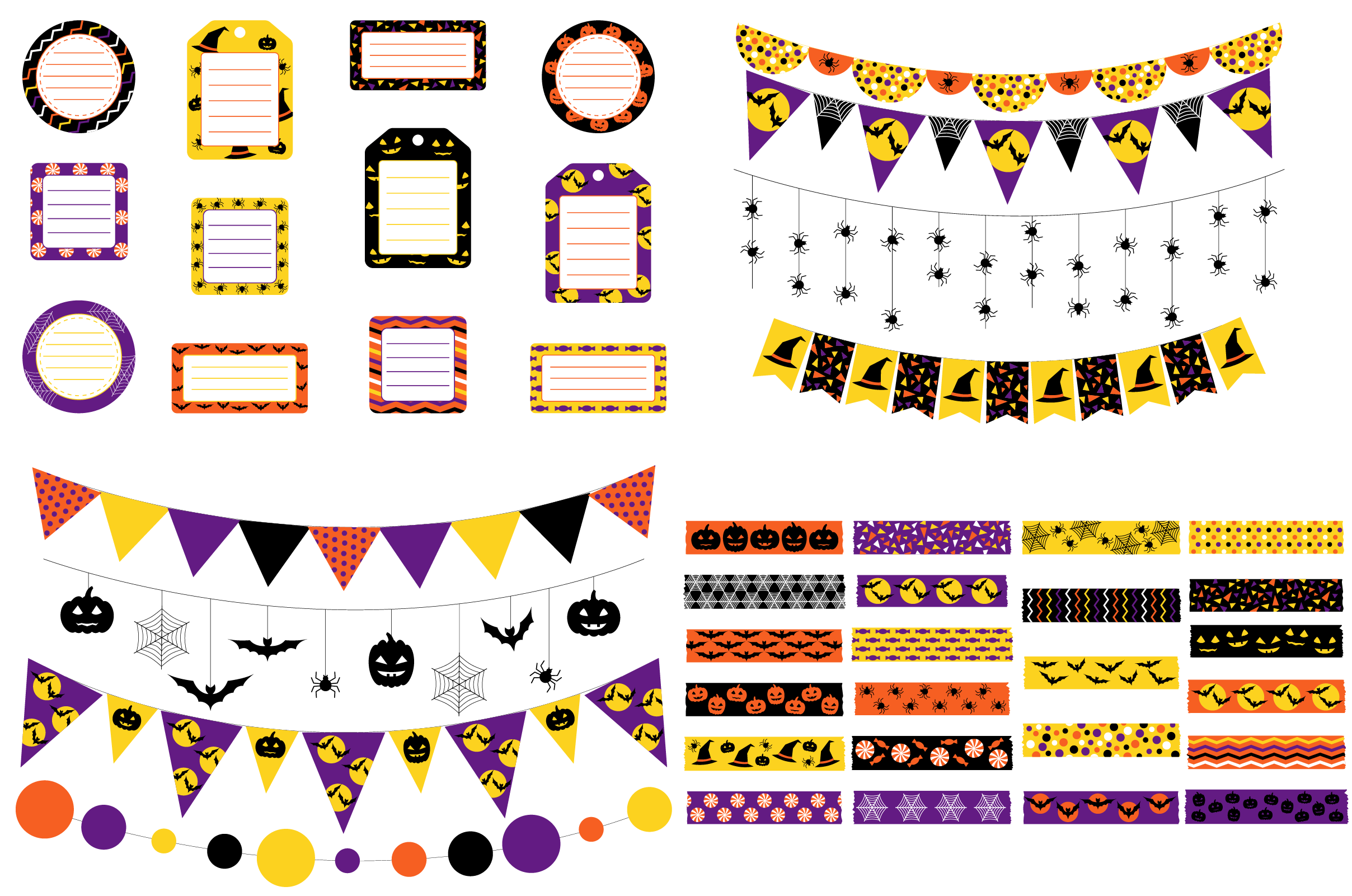 halloween washi tape: Halloween Tape, Garland and Label Design Pack original product preview