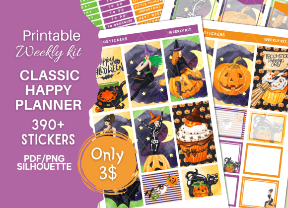 Halloween Weekly Planner Stickers HP