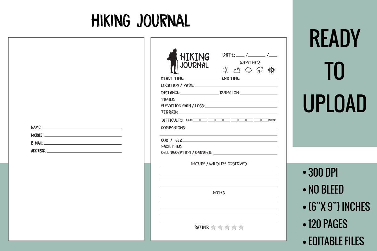 hiking journal: Compact Hiking Journal with Illustrator Source original product preview