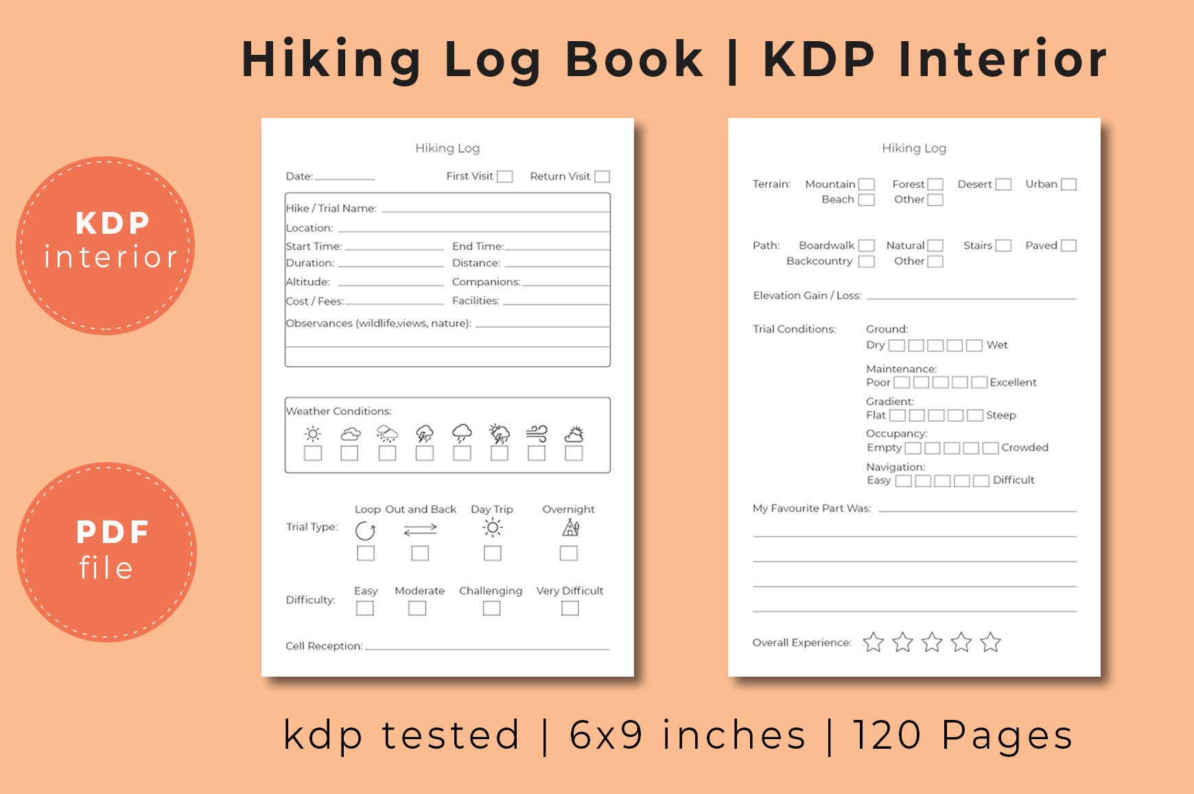 hiking journal: Compact Hiking Log with Equipment Notes original product preview