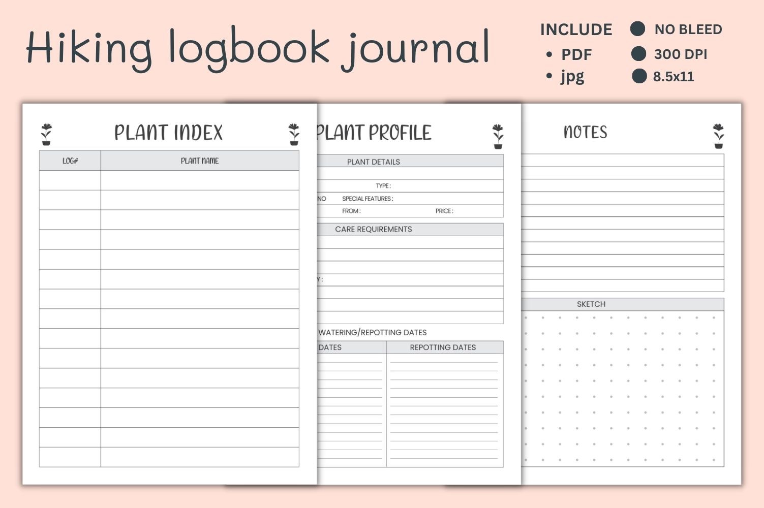 hiking journal: Letter-Size Hiking Journal Pages original product preview