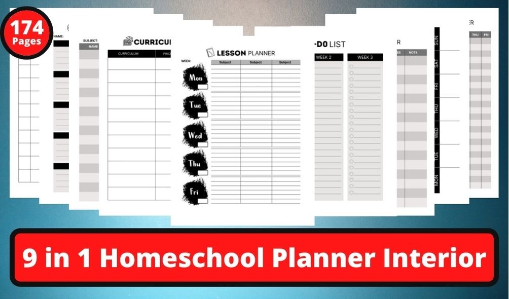 Homeschool Planner — Homeschool Lesson Planner product preview