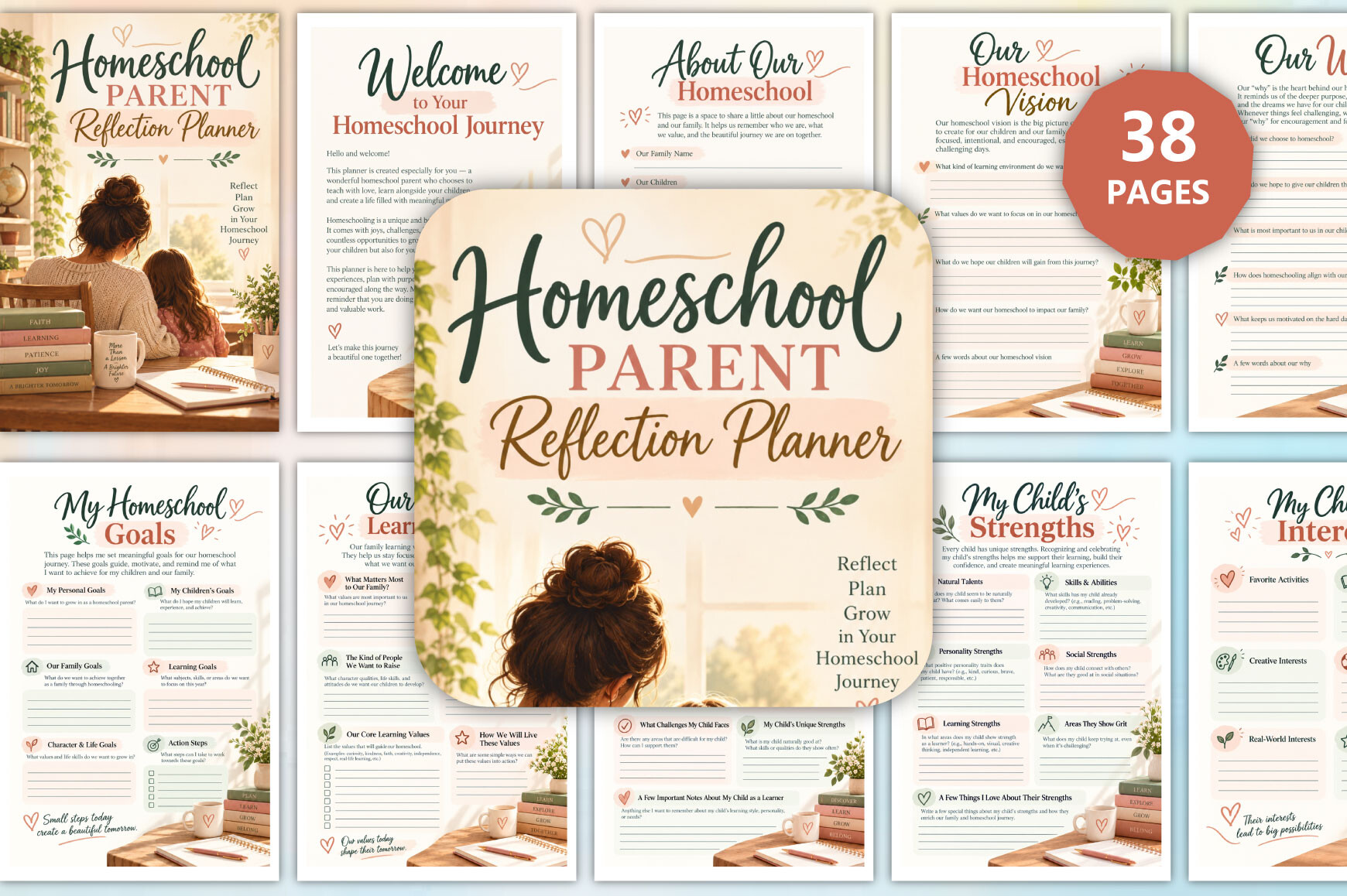 Homeschool Planner — Homeschool Parent Reflection Planner product preview