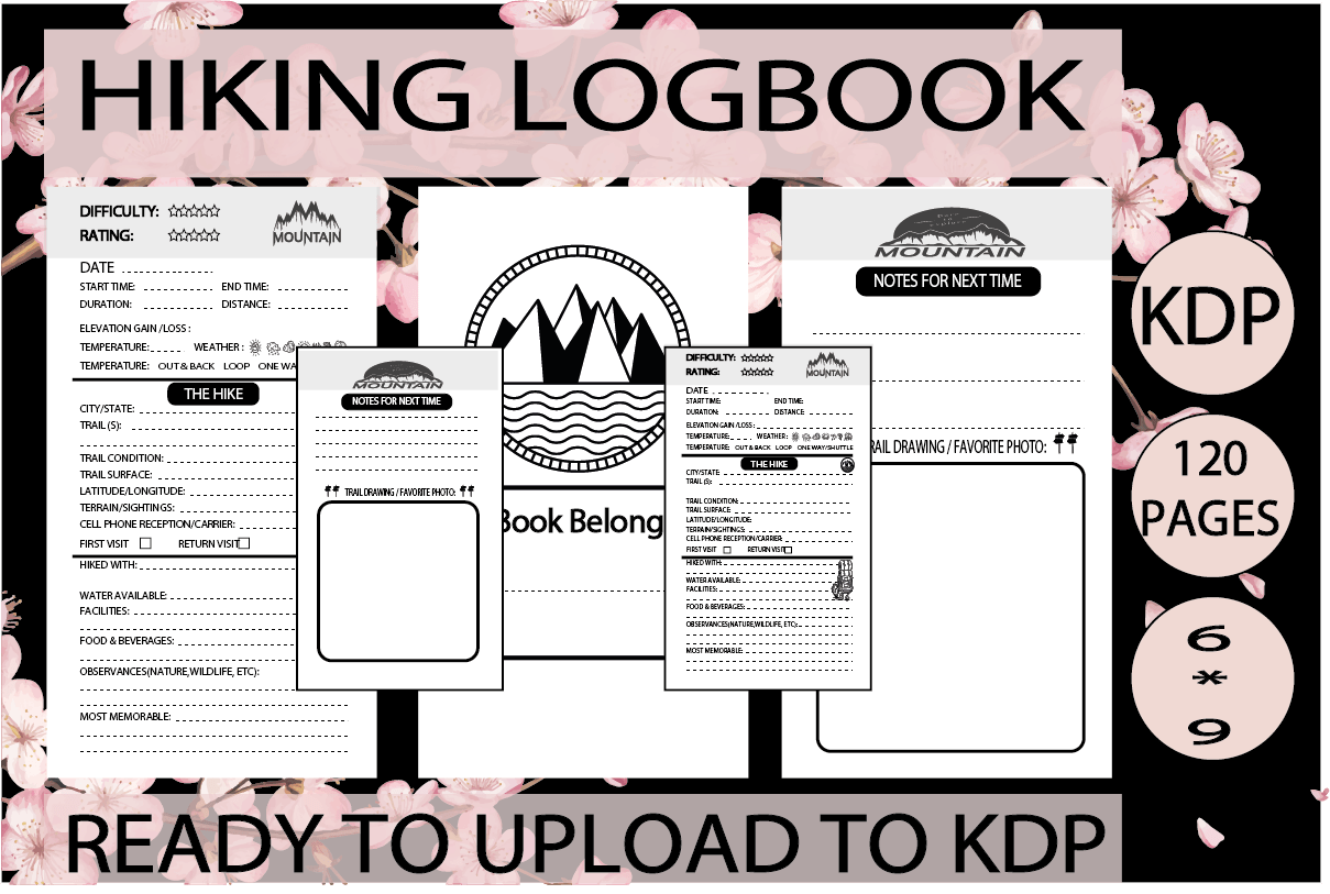 hiking journal: PDF Hiking Logbook with an Intro Page original product preview