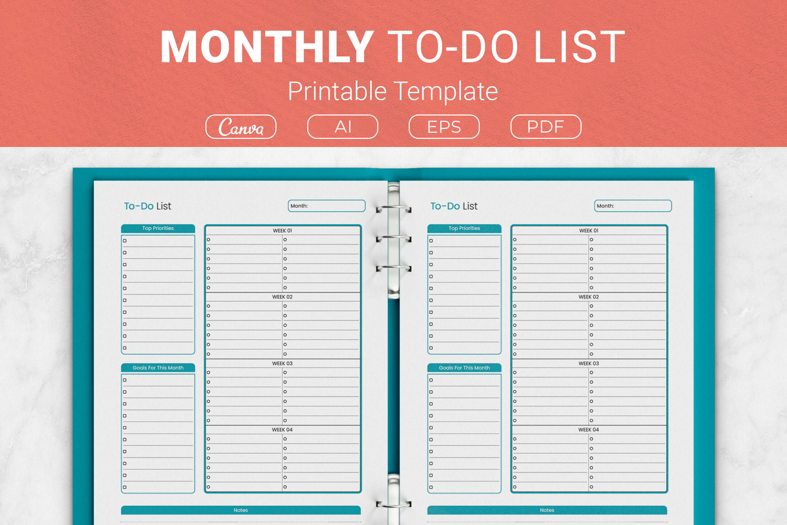 Monthly To Do List Printable Template