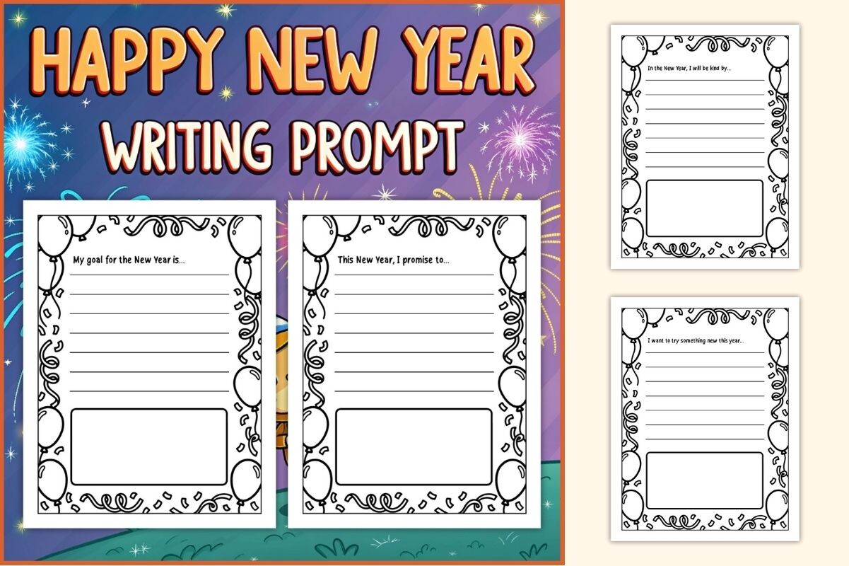 year in review journal: Eleven Reflection and Fresh-Start Writing Worksheets original product preview