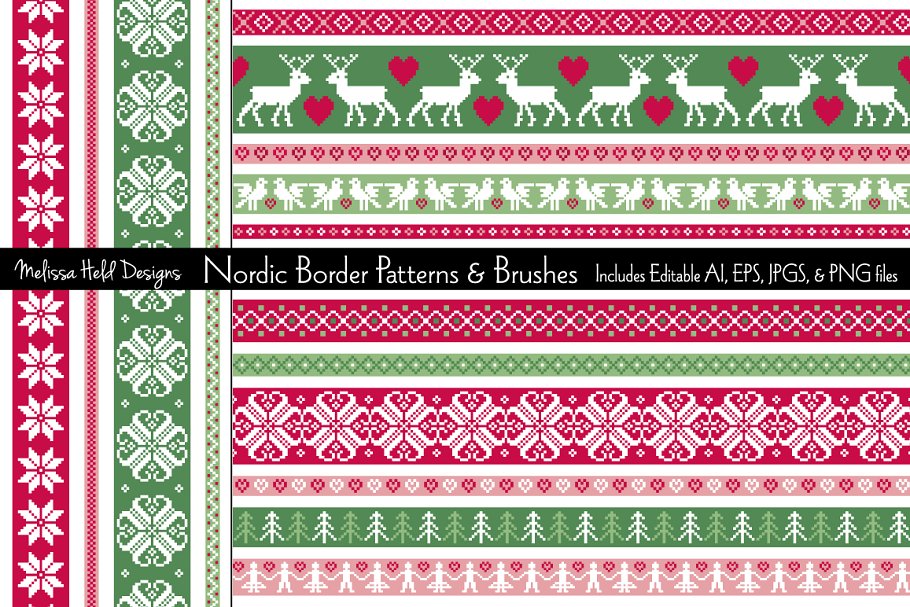 winter washi tape: Nordic Borders and Brushes for Custom Washi original product preview