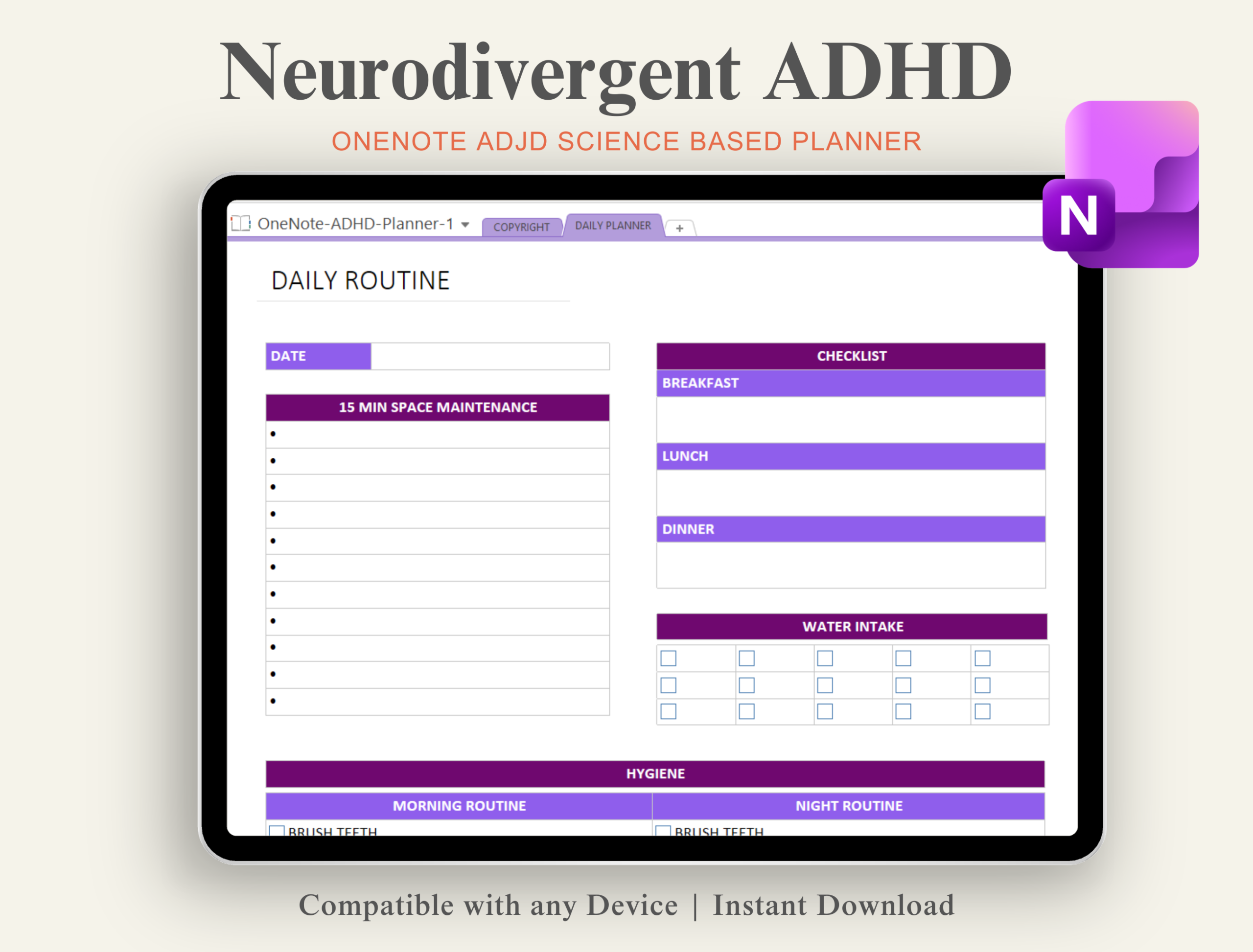 ADHD planner - OneNote ADHD Planner